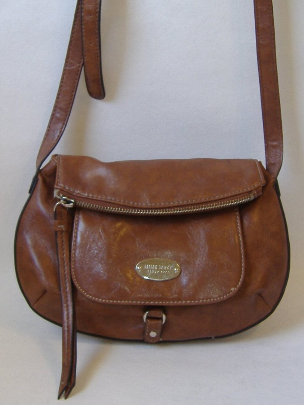 Brown Nine West Faux Leather Purse Shoulder Bag